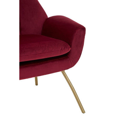 Wine Velvet Lounge Chair