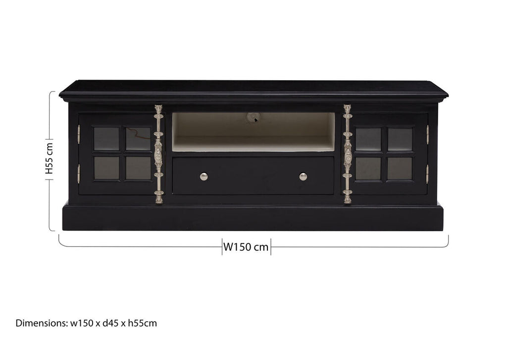 Black Mahogany Media Unit with Storage