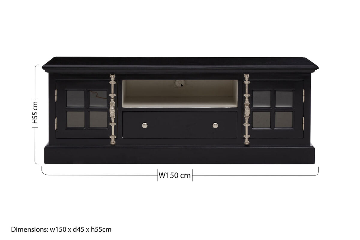 Black Mahogany Media Unit with Storage