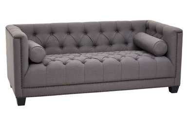 2 Seater Grey Fabric Sofa