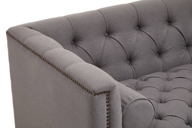 2 Seater Grey Fabric Sofa
