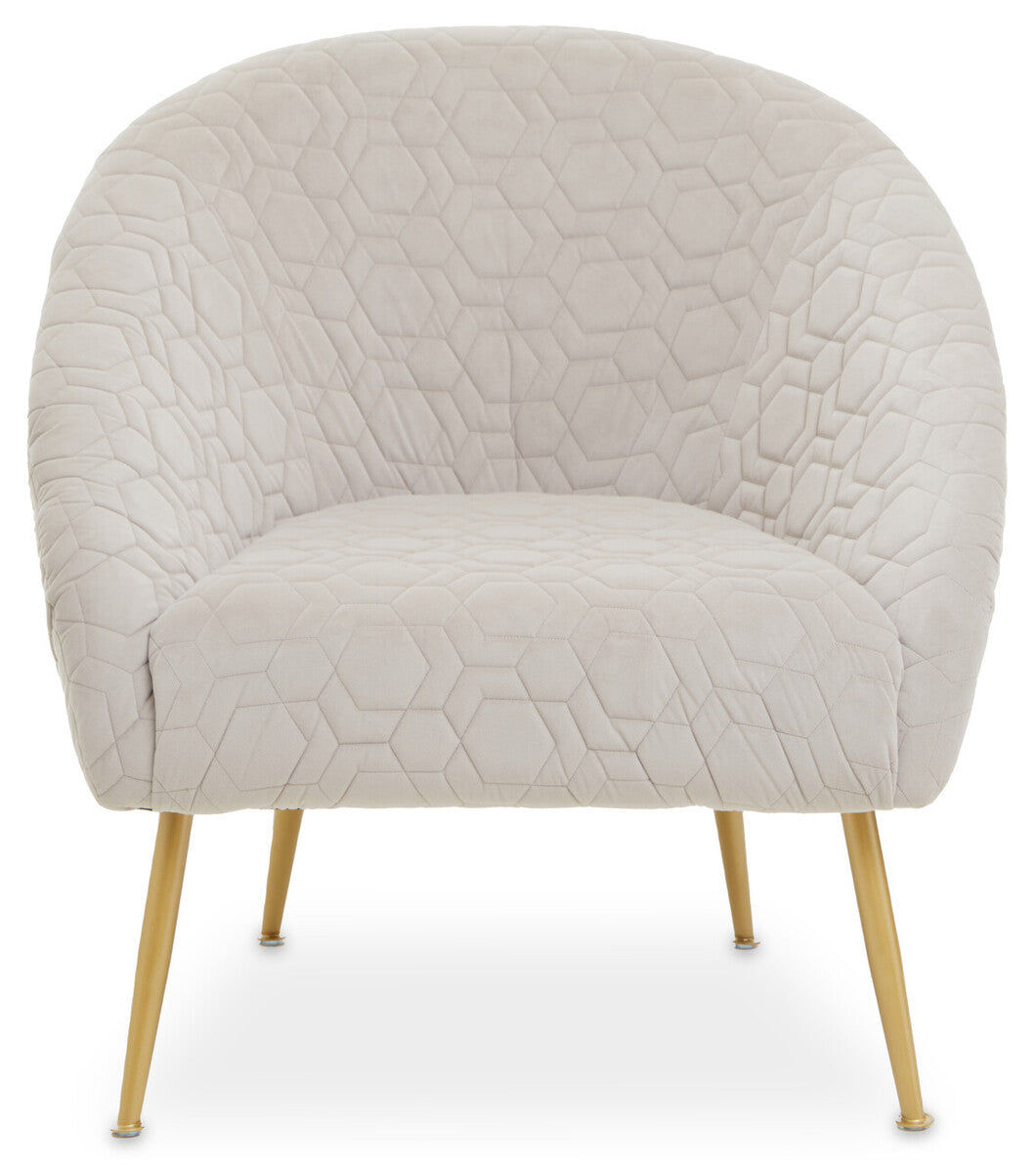 Natural Occasional Chair in Beige Velvet