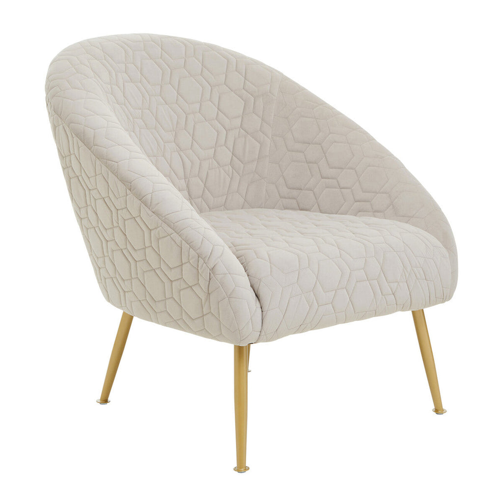 Natural Occasional Chair in Beige Velvet