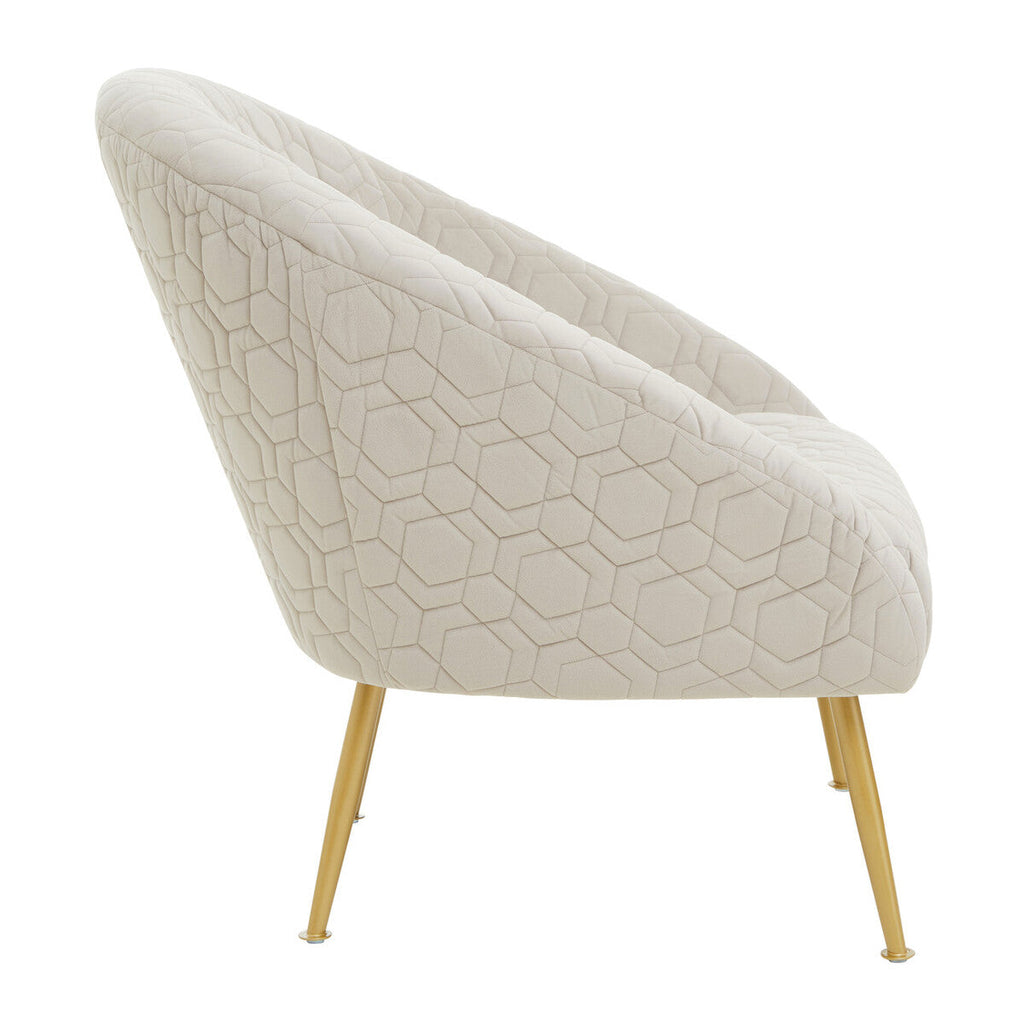 Natural Occasional Chair in Beige Velvet