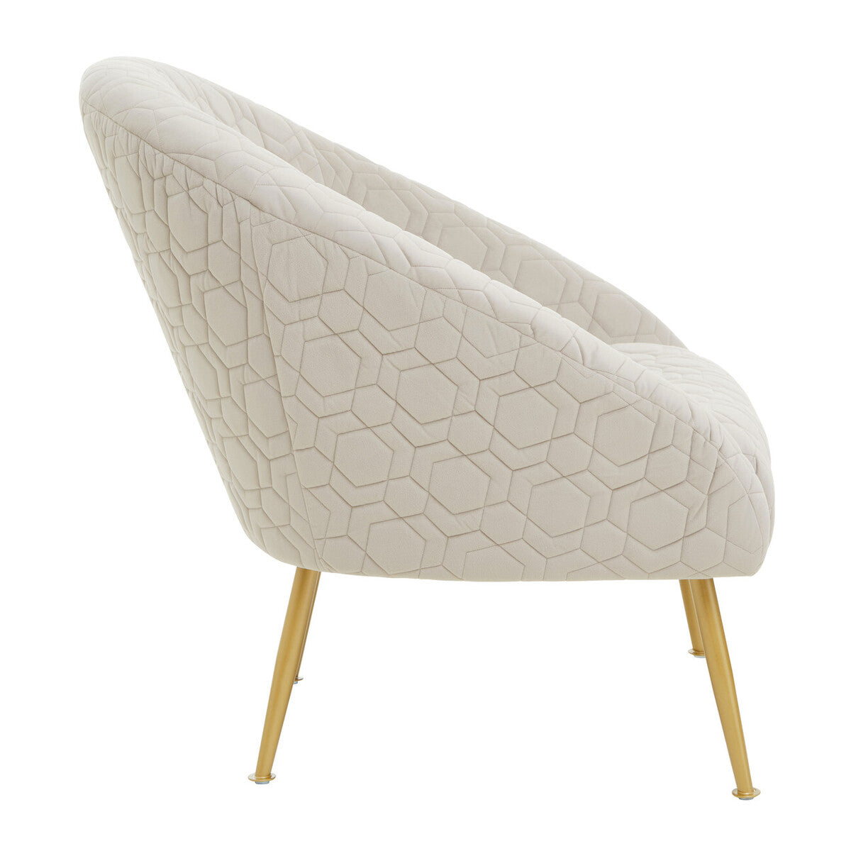 Natural Occasional Chair in Beige Velvet