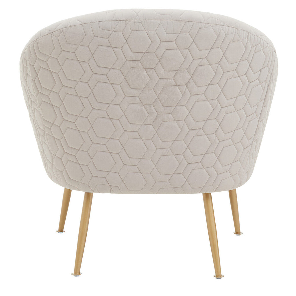Natural Occasional Chair in Beige Velvet