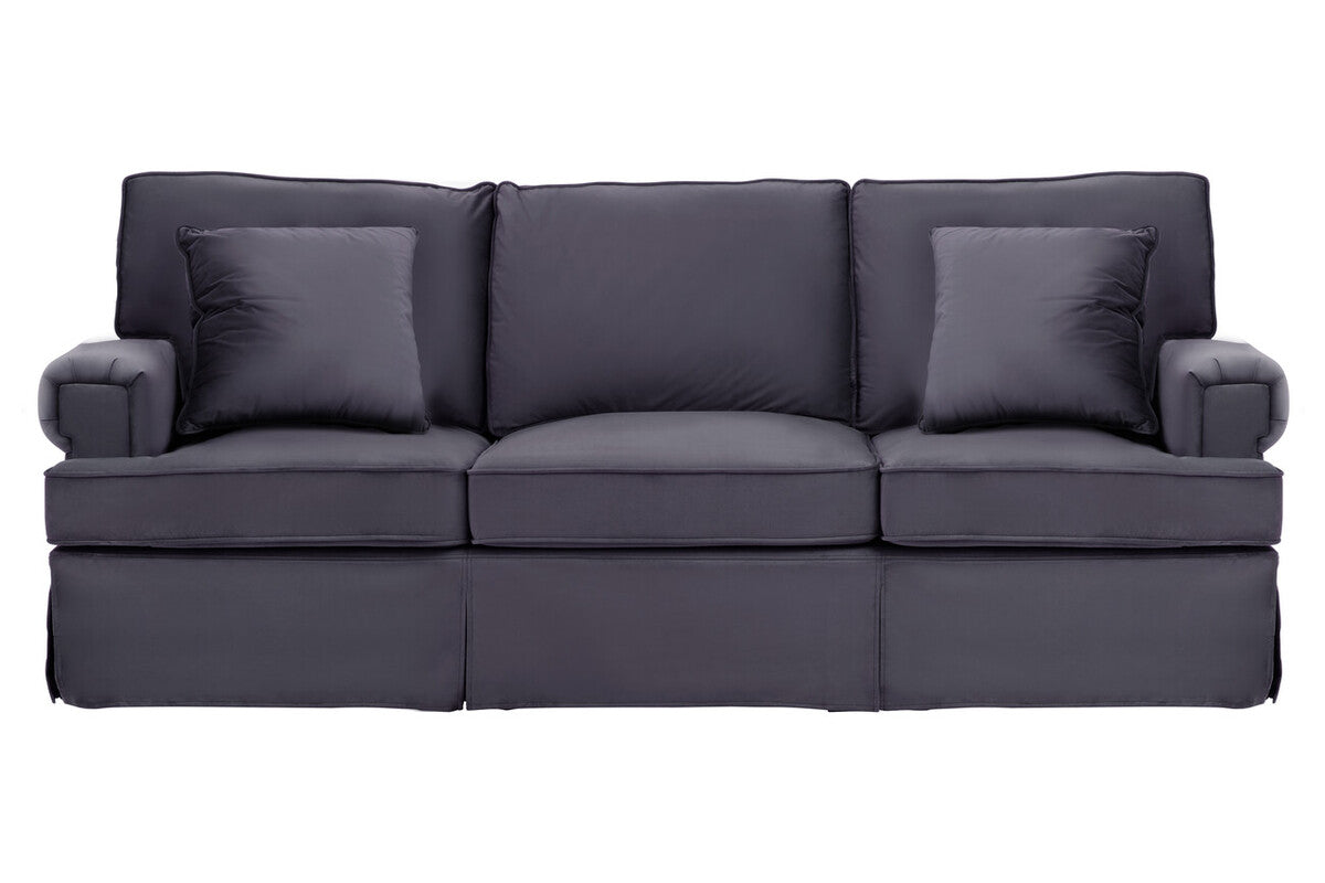 3 Seater Black Velvet Sofa Ralph