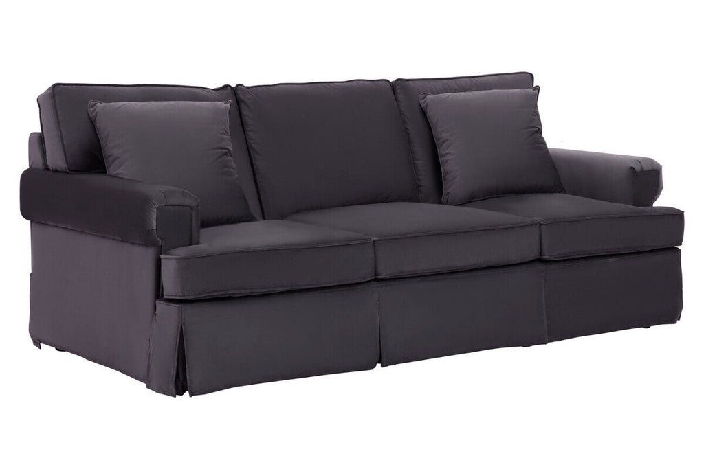 3 Seater Black Velvet Sofa Ralph