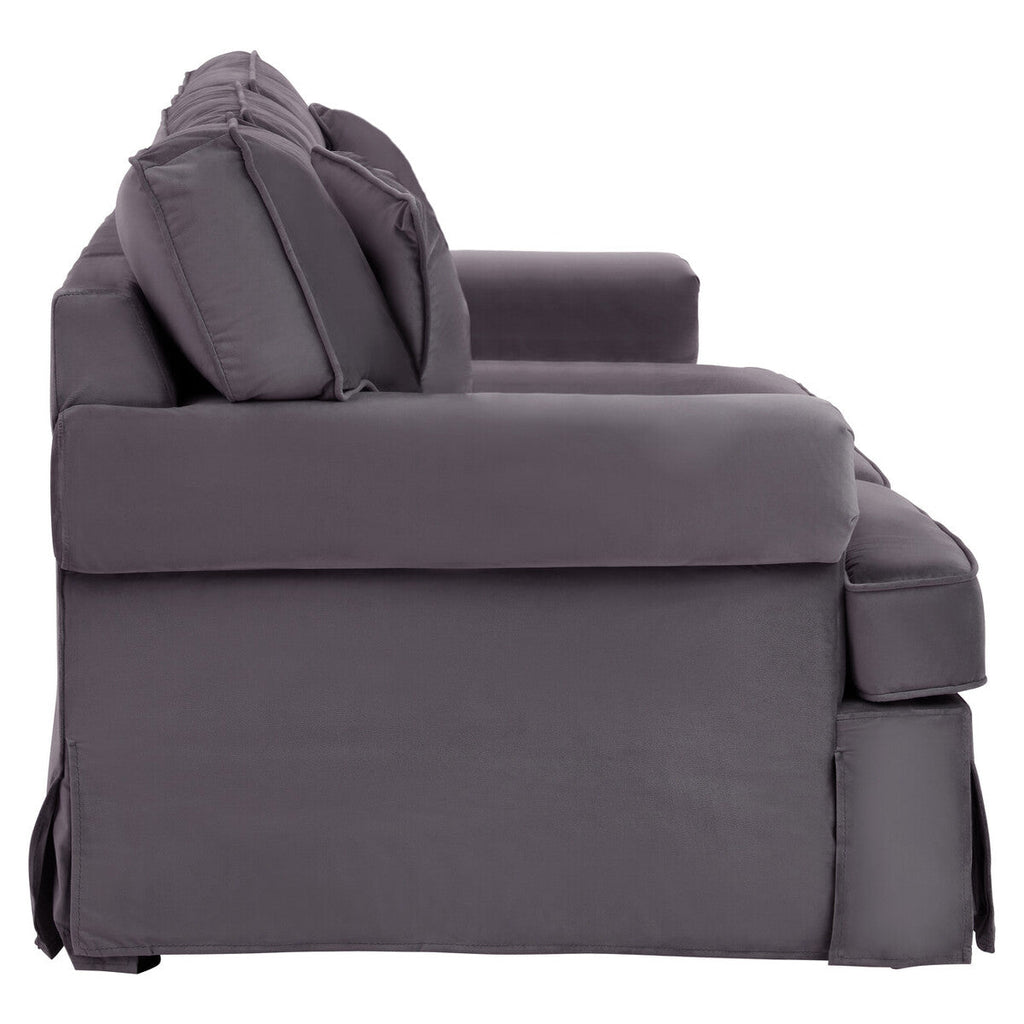 3 Seater Black Velvet Sofa Ralph