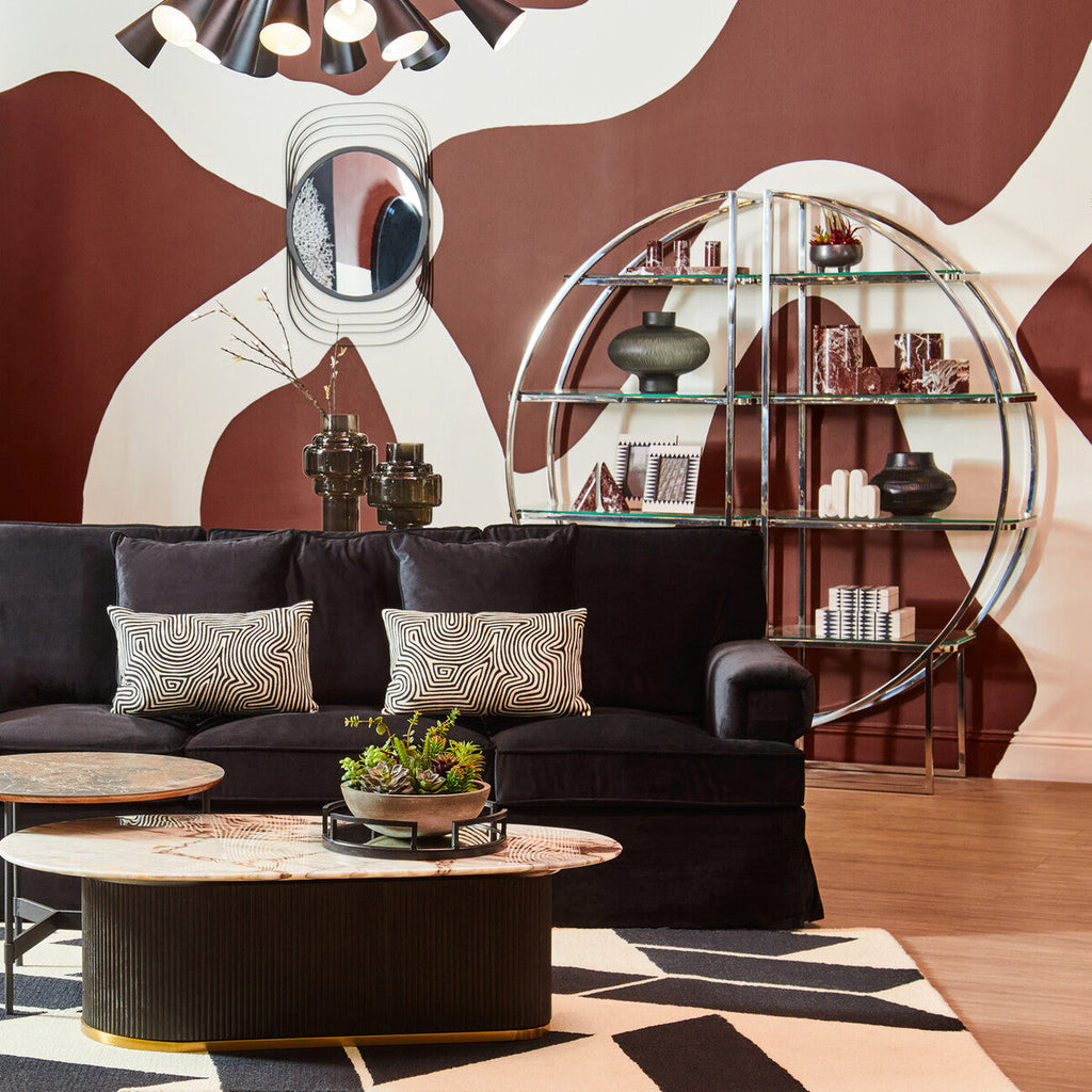 3 Seater Black Velvet Sofa Ralph