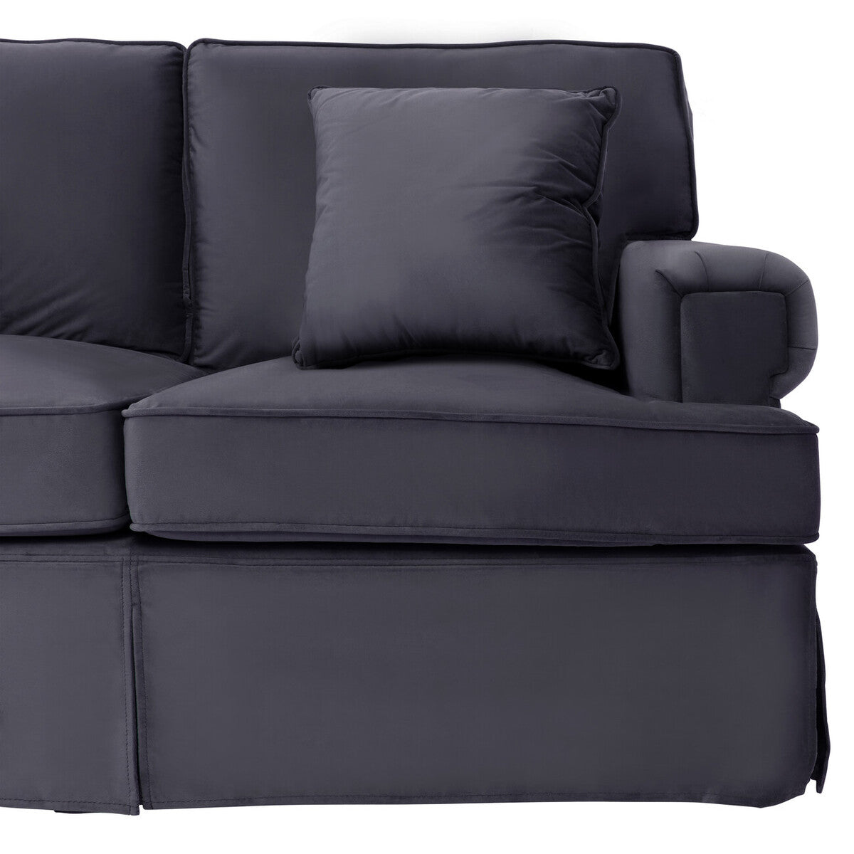 3 Seater Black Velvet Sofa Ralph