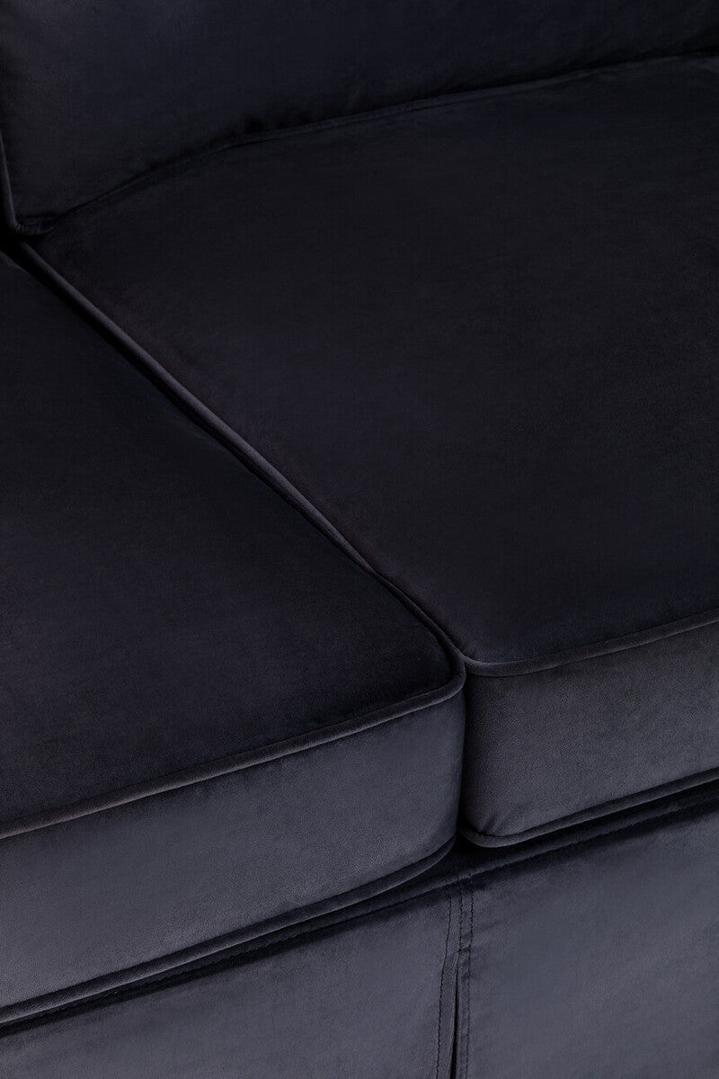 3 Seater Black Velvet Sofa Ralph