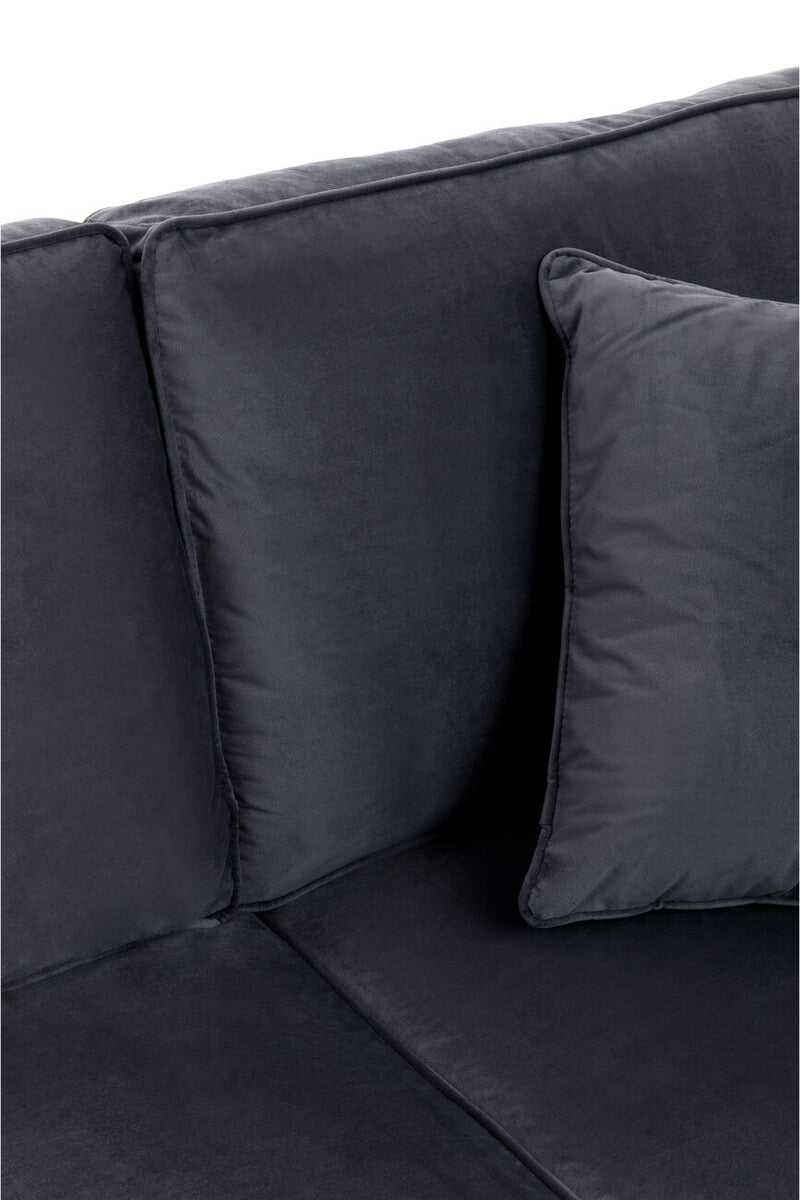 3 Seater Black Velvet Sofa Ralph