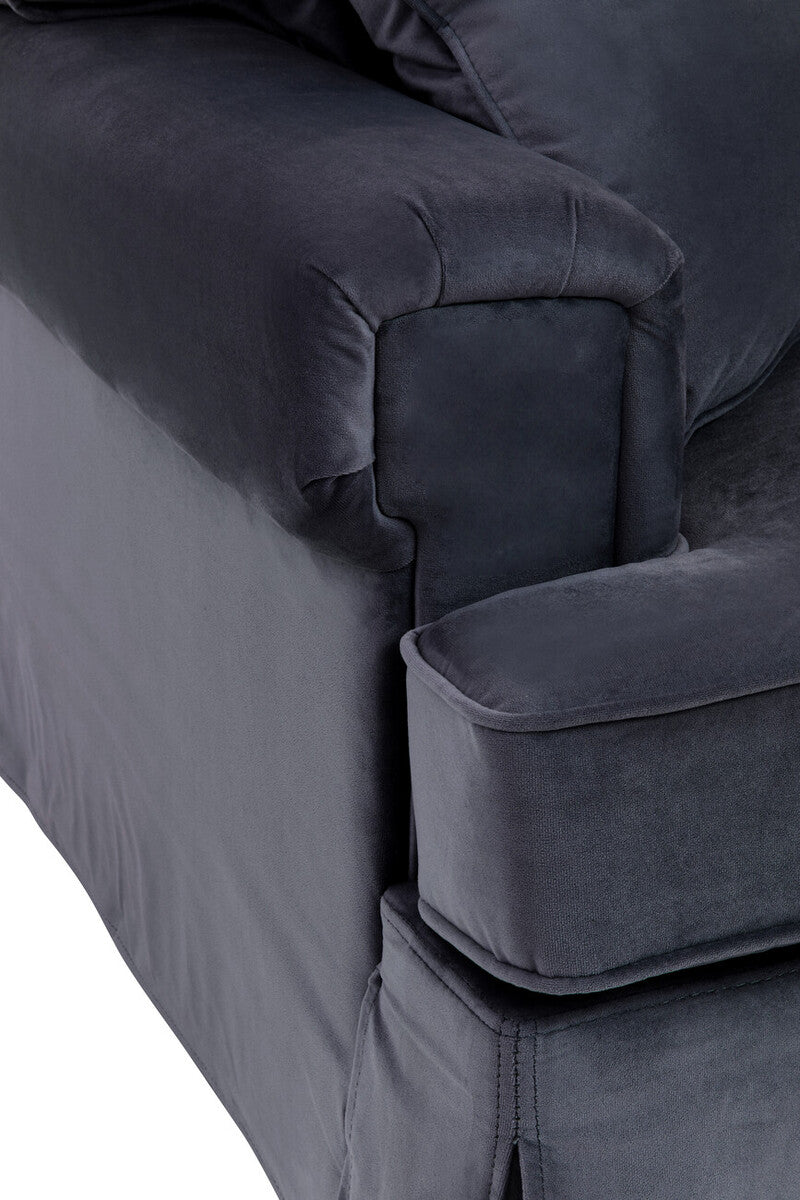 3 Seater Black Velvet Sofa Ralph
