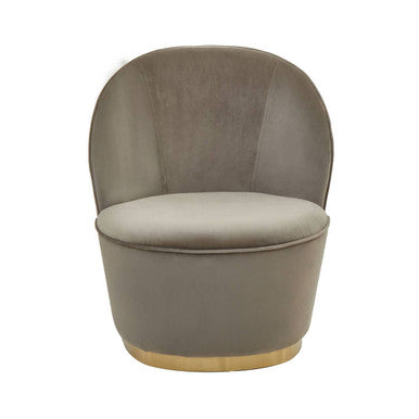 Kids Tamra Mink Velvet Chair with Gold Base