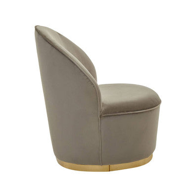 Kids Tamra Mink Velvet Chair with Gold Base