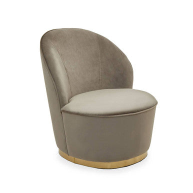 Kids Tamra Mink Velvet Chair with Gold Base