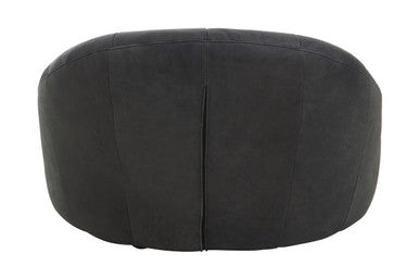 Antique Black Leather Cocoon Lounge Chair