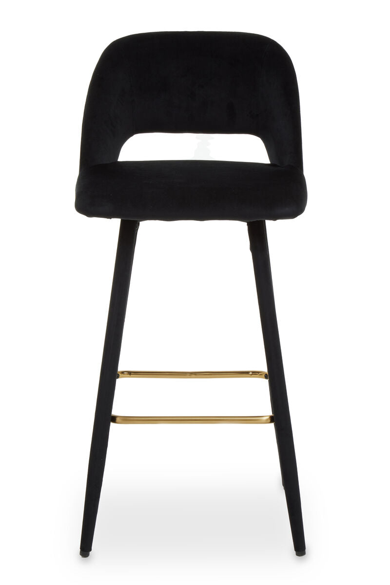 Bar Chair with Low Back and Gold Footrest