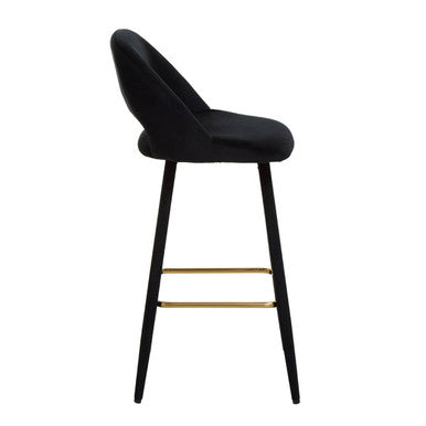 Bar Chair with Low Back and Gold Footrest