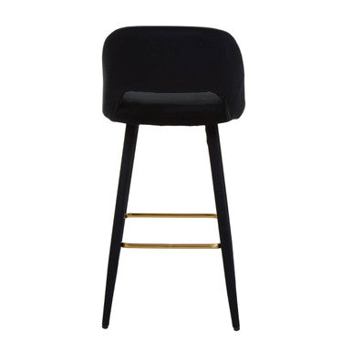 Bar Chair with Low Back and Gold Footrest