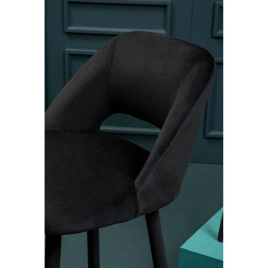 Bar Chair with Low Back and Gold Footrest