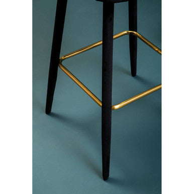 Bar Chair with Low Back and Gold Footrest