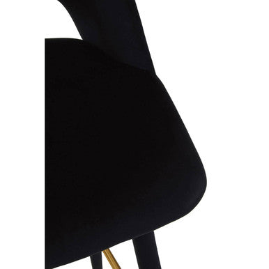 Bar Chair with Low Back and Gold Footrest
