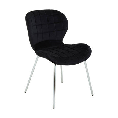 Black Dining Chair with Silver Legs