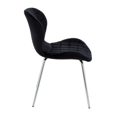 Black Dining Chair with Silver Legs