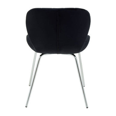 Black Dining Chair with Silver Legs