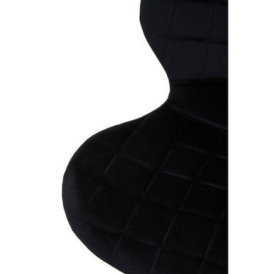Black Dining Chair with Silver Legs