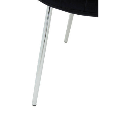 Black Dining Chair with Silver Legs