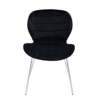 Black Dining Chair with Silver Legs