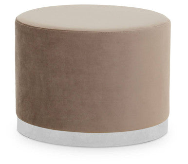 Mink and Silver Round Stool