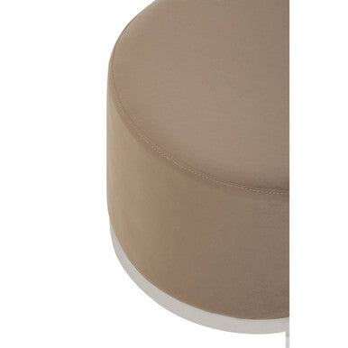 Mink and Silver Round Stool