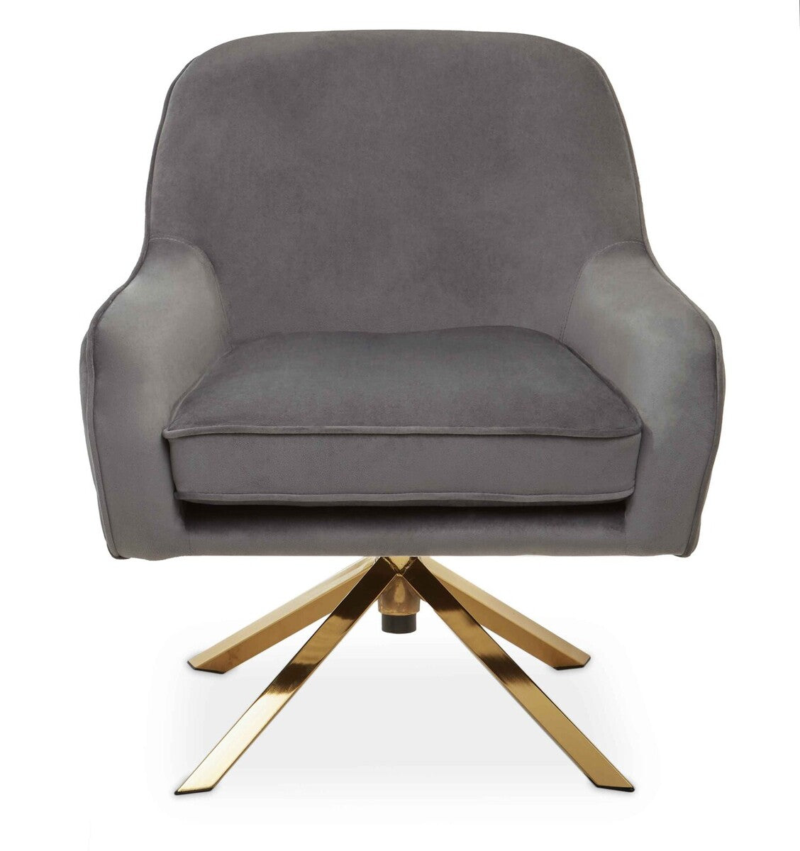 Grey Velvet Swivel Chair