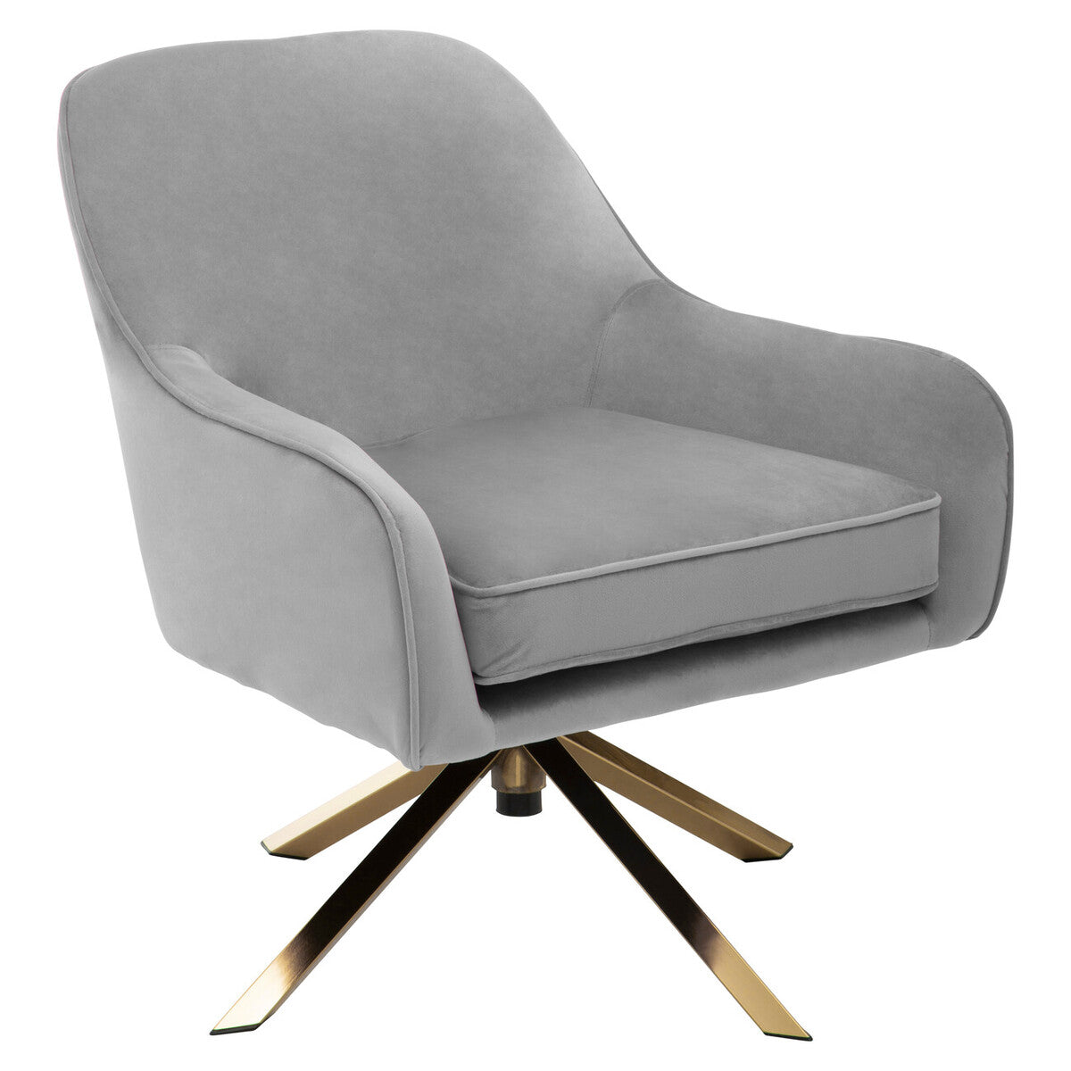 Grey Velvet Swivel Chair