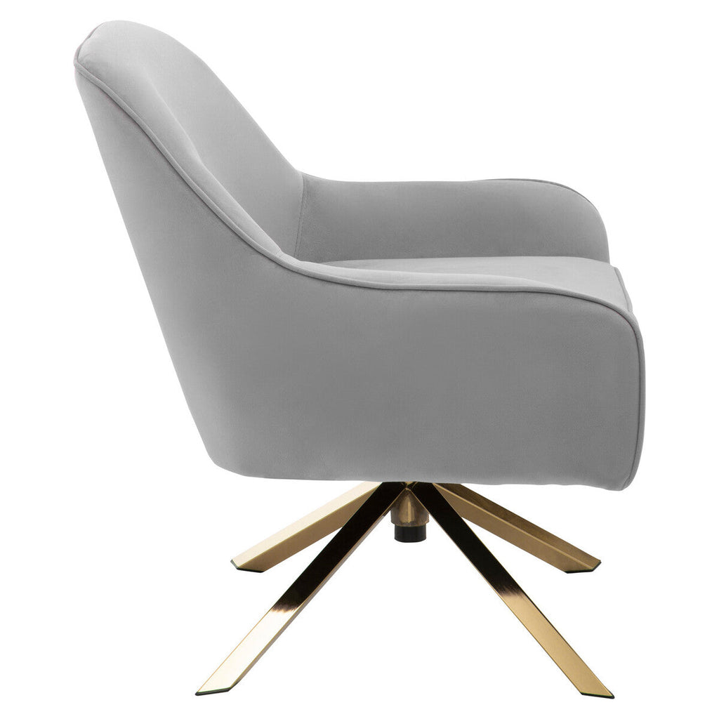 Grey Velvet Swivel Chair