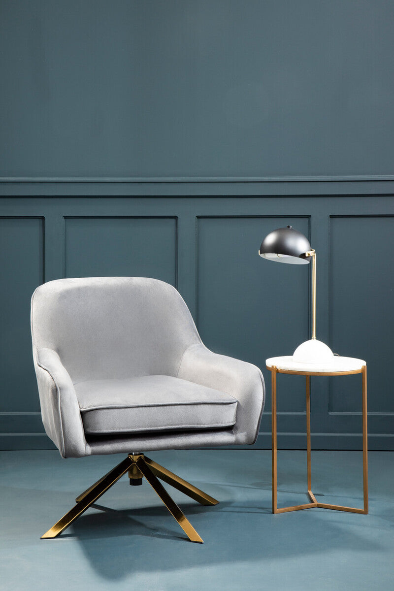 Grey Velvet Swivel Chair