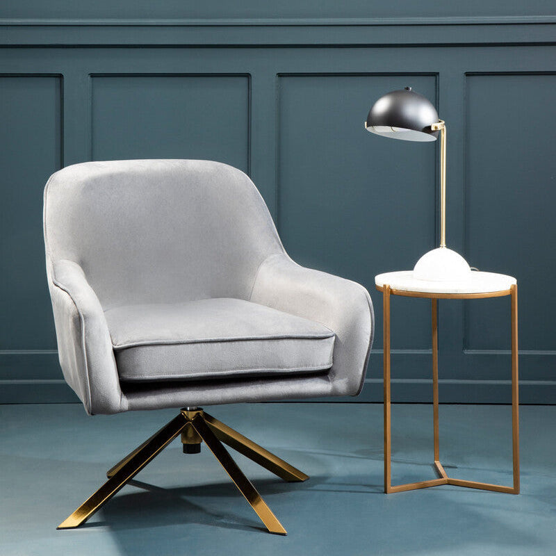 Grey Velvet Swivel Chair