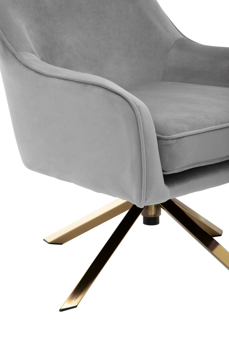 Grey Velvet Swivel Chair