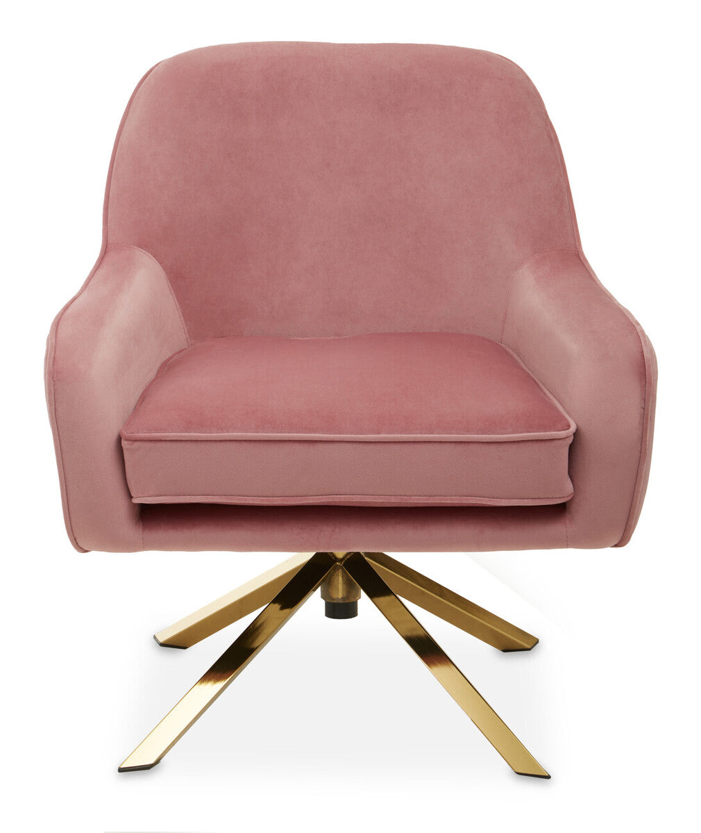 Pink Velvet Swivel Chair