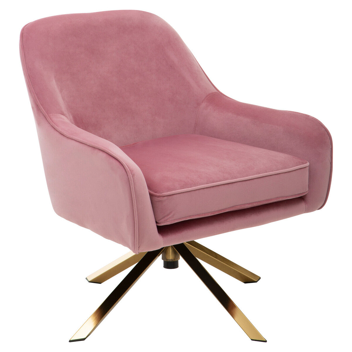 Pink Velvet Swivel Chair