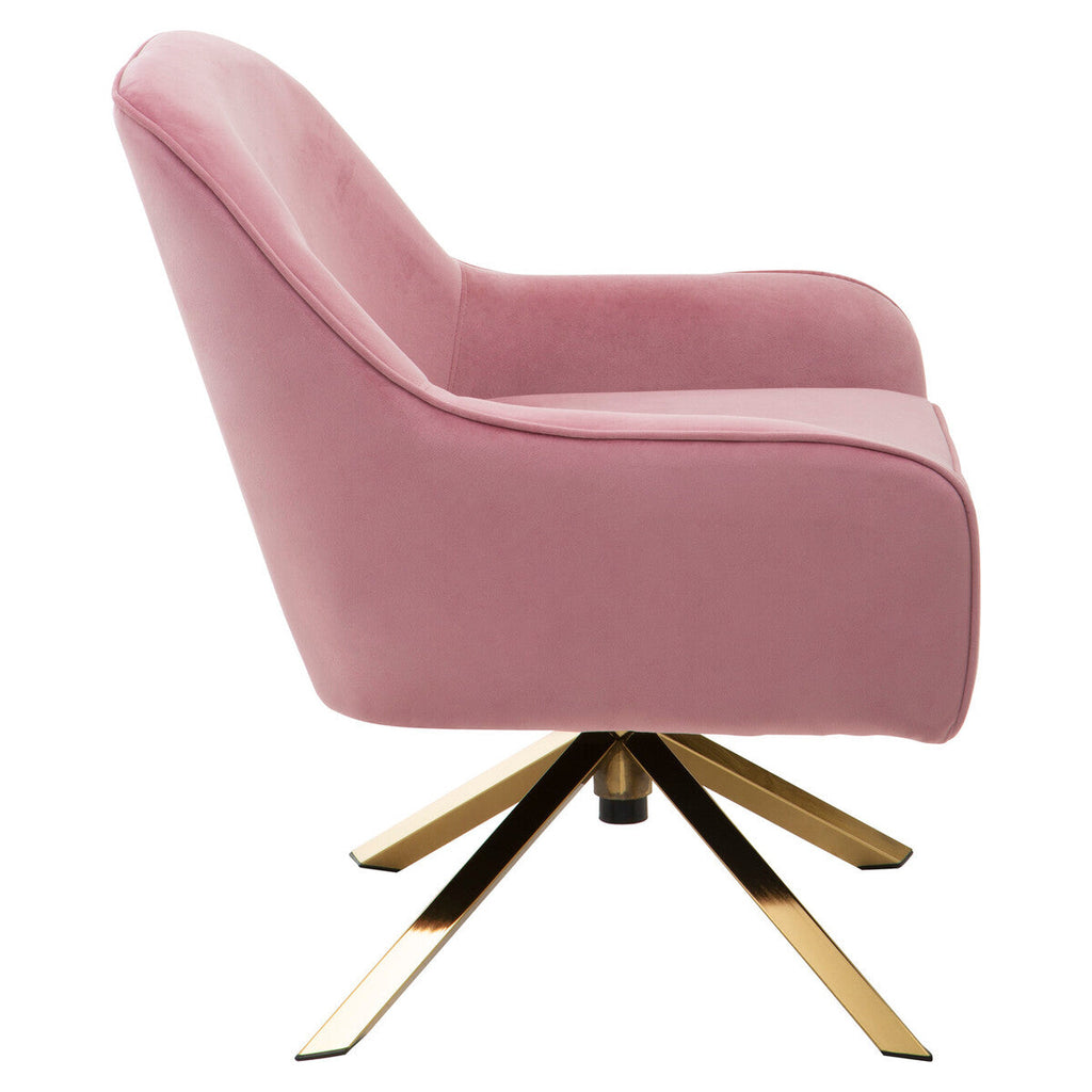 Pink Velvet Swivel Chair