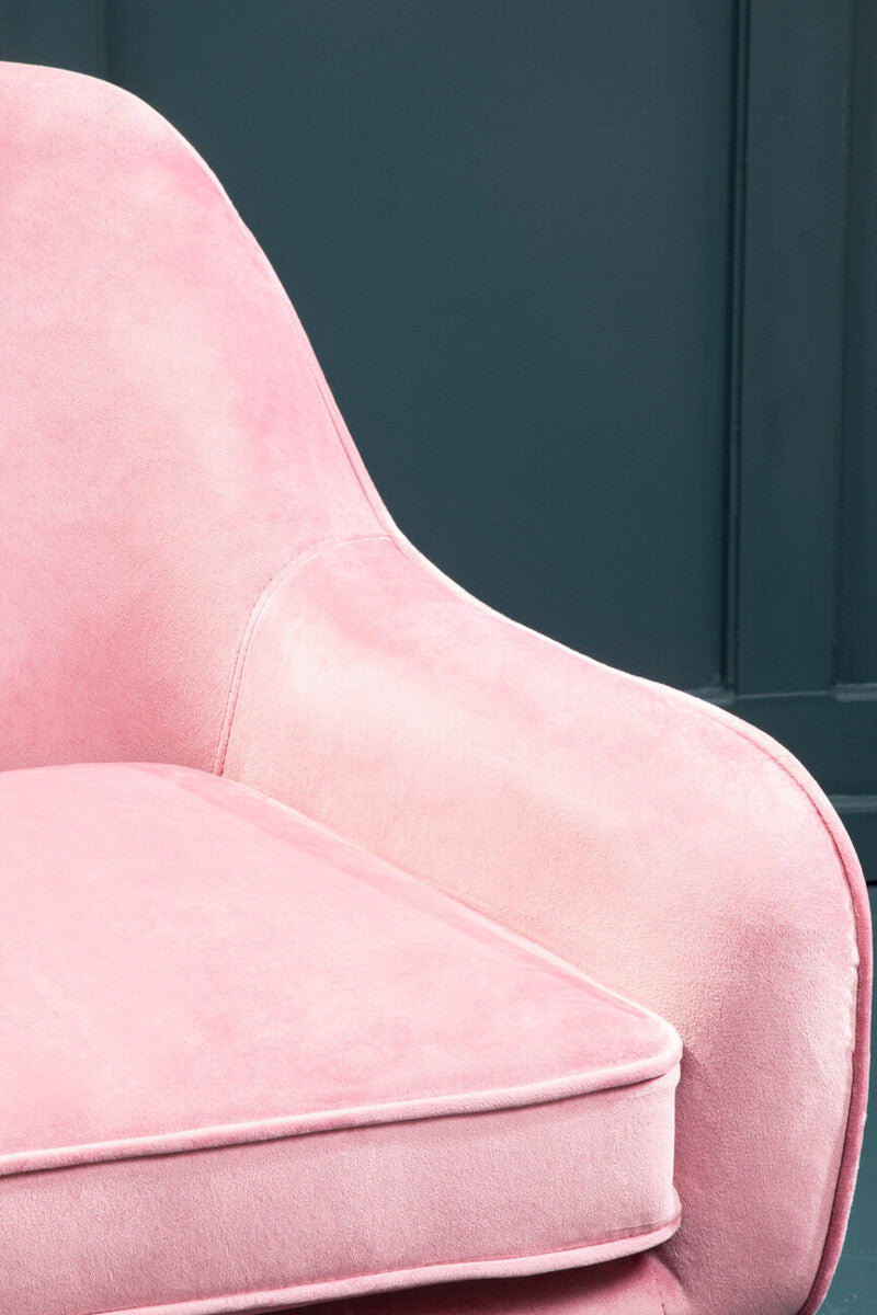 Pink Velvet Swivel Chair