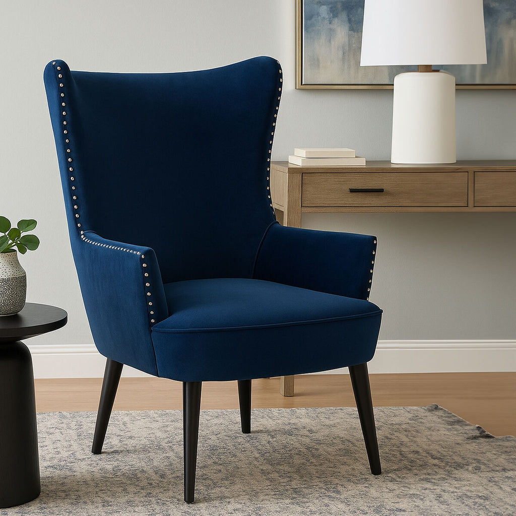 Wingback Lounge Chair in Blue