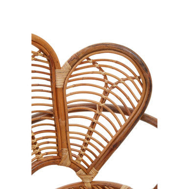Natural Rattan Armchair with Petal Back
