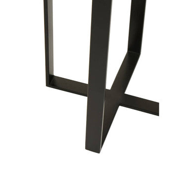 Marble Top Side Table with Black Iron Stand