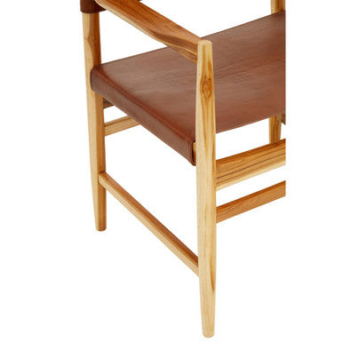 Kendari Antique Brown Leather Chair